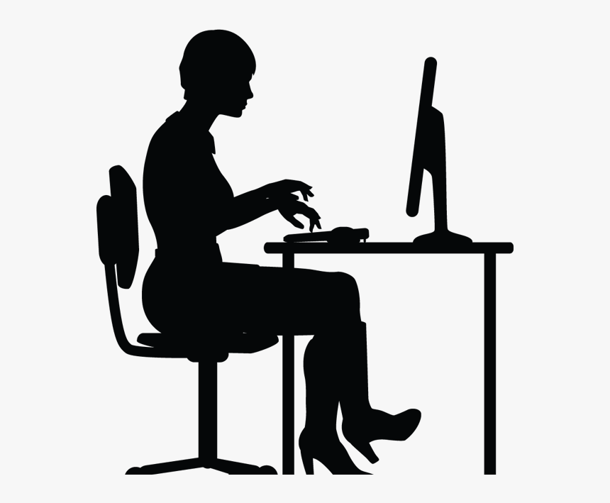 People Office Silhouette - Accountant Black And White, HD Png Download, Free Download