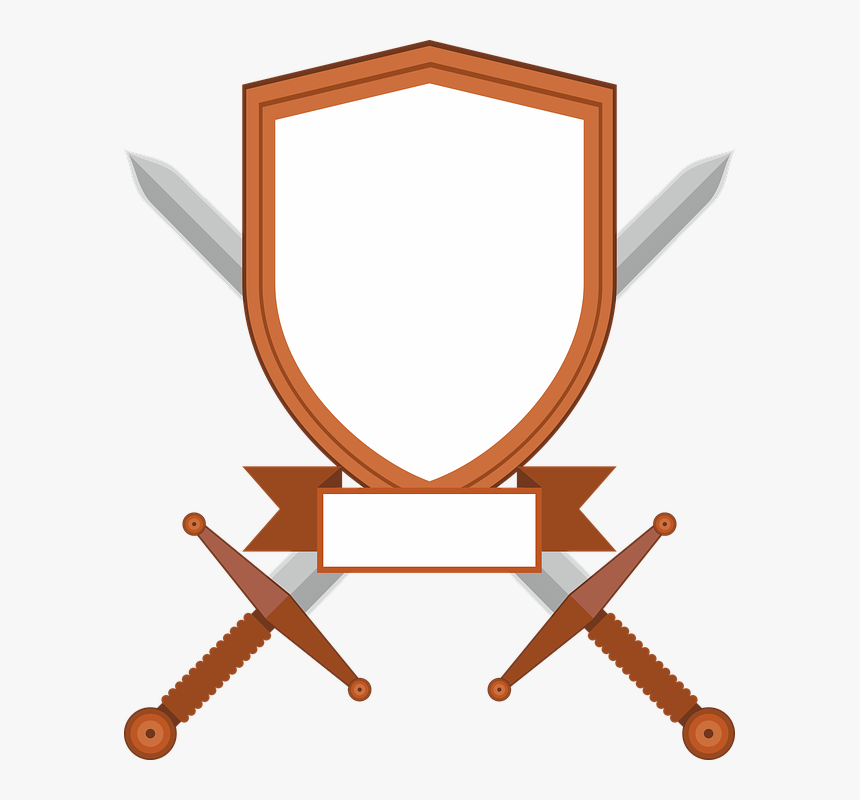 Coat Of Arms, Banner, Shield, Harnisch, Swords - Escudo Com Espadas Png, Transparent Png, Free Download