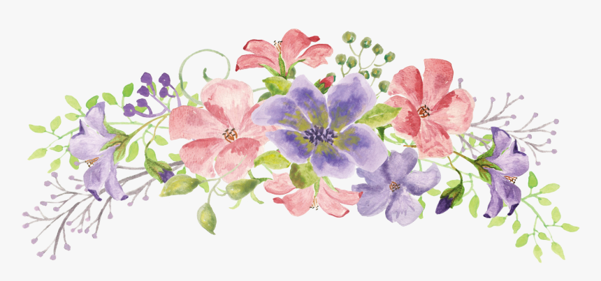 Acuarela Flores De Coloridas - Flores Acuarela Png Transparente, Png  Download - kindpng