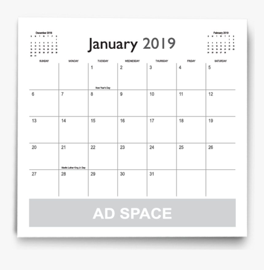 Free Downloadable Calendar Template 2019 Master Template
