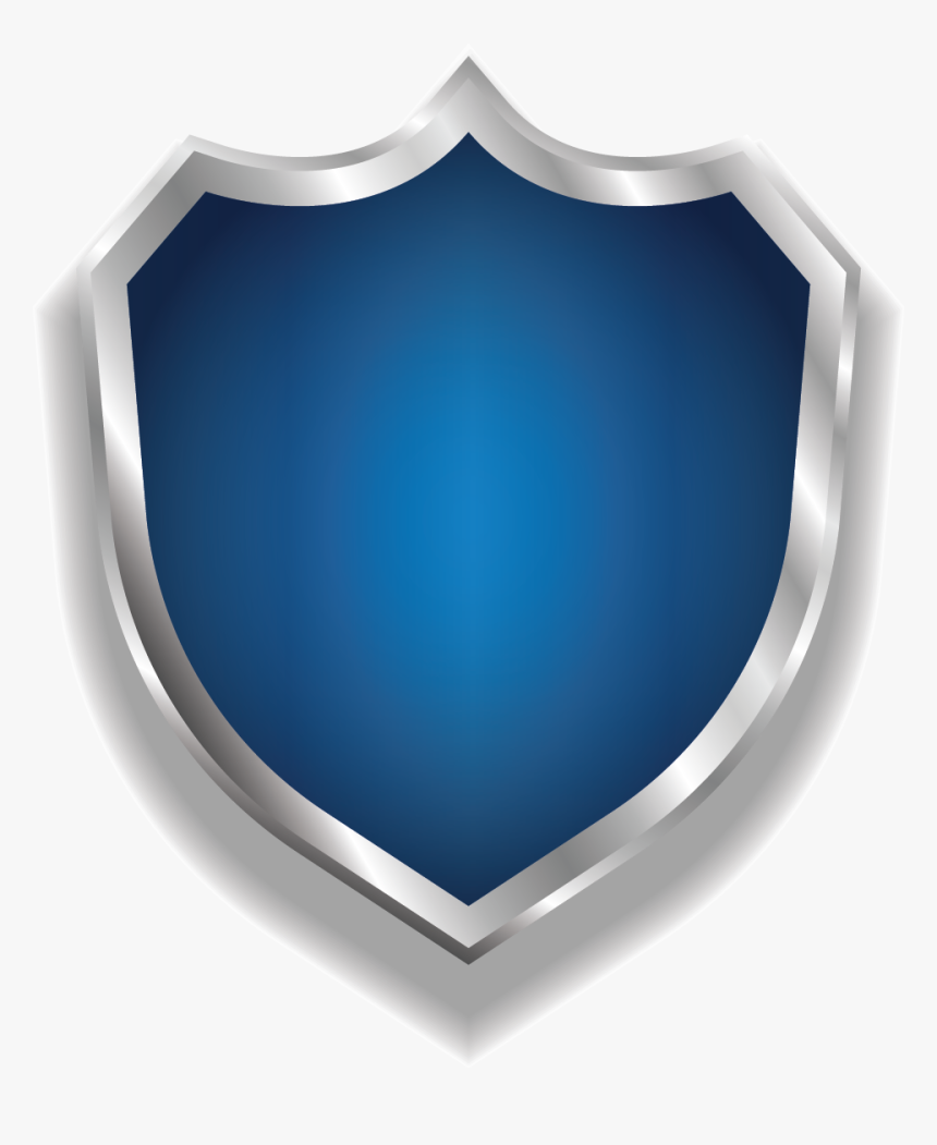 Blue Shield Three Top Point Badge With White Border - Shield, HD Png Download, Free Download