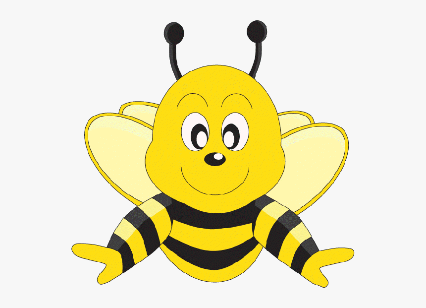 Funny Cartoon Valentine Love Heart Bees Png - Clip Art Honey Bee Cartoon, Transparent Png, Free Download