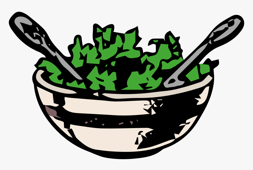 Salad Clipart Biezumd - Salad Black And White Clipart, HD Png Download, Free Download