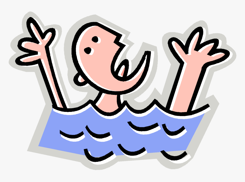 Drown Clipart Swim Clipart - He Can T Swim, HD Png Download, Free Download