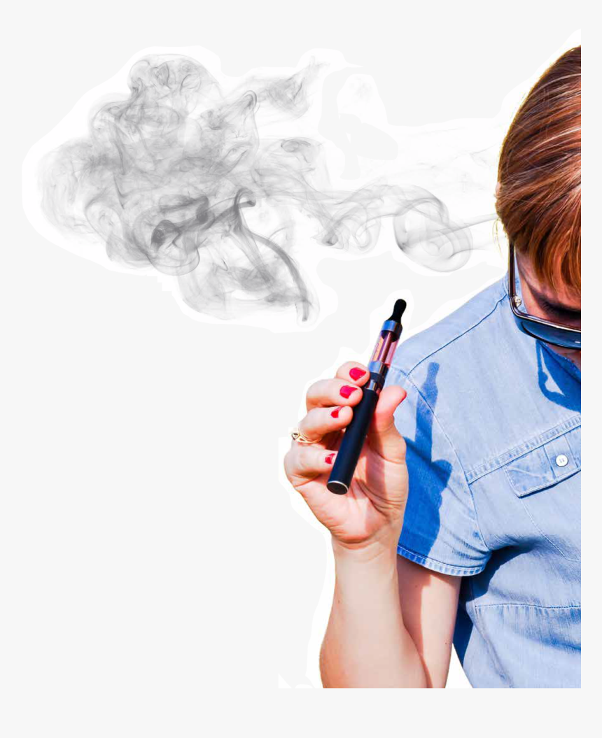 Woman Smoking An E-cigarette - Sketch, HD Png Download, Free Download