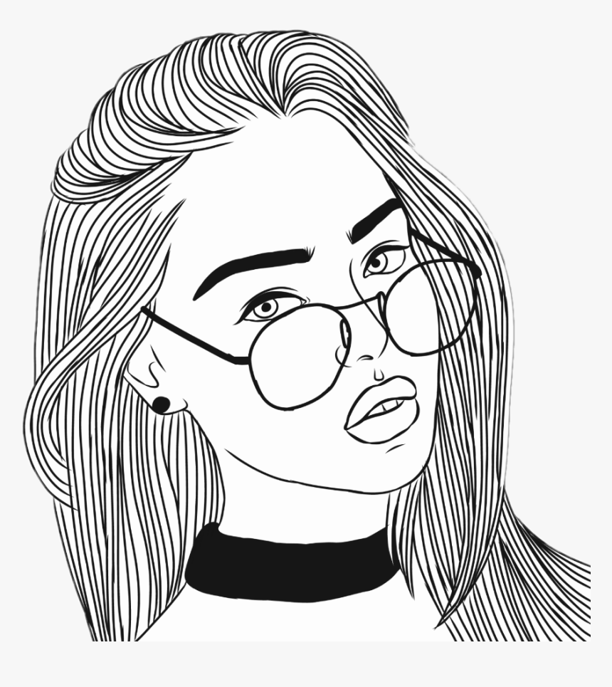 Girl Cool Nice Tumblr Outlines Sticker Ica Cool Outlines Transparent Girl Outline Png Png Download Kindpng