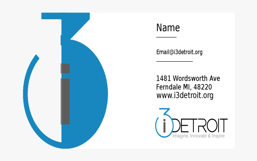 I3detroit Business Cards Blank Card Front - Graphic Design, HD Png Download, Free Download