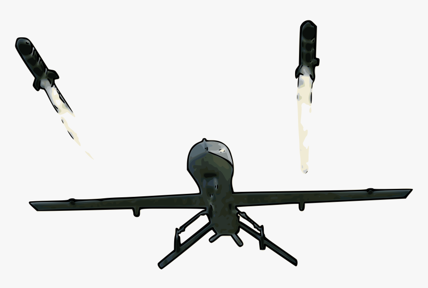 Predator Drone Clipart - Reaper Mq 9 Firing Missile, HD Png Download, Free Download