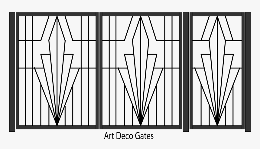 Gate Clipart Metal Bar - Art Deco Iron Gates, HD Png Download, Free Download