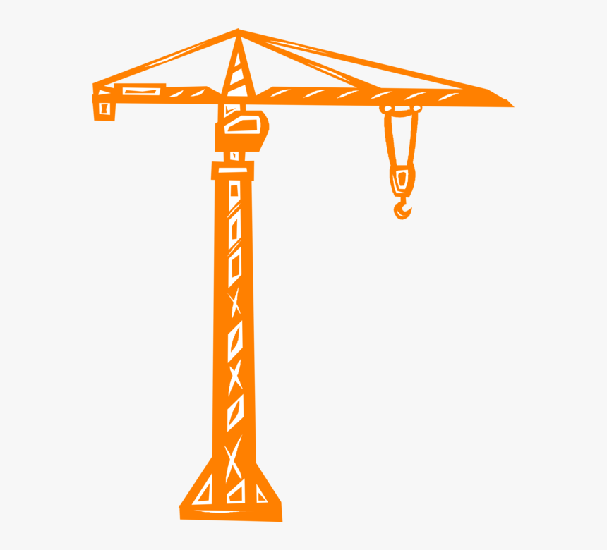 Transparent Crane Hook Clipart - Tower Crane Silhouette Png, Png Download, Free Download