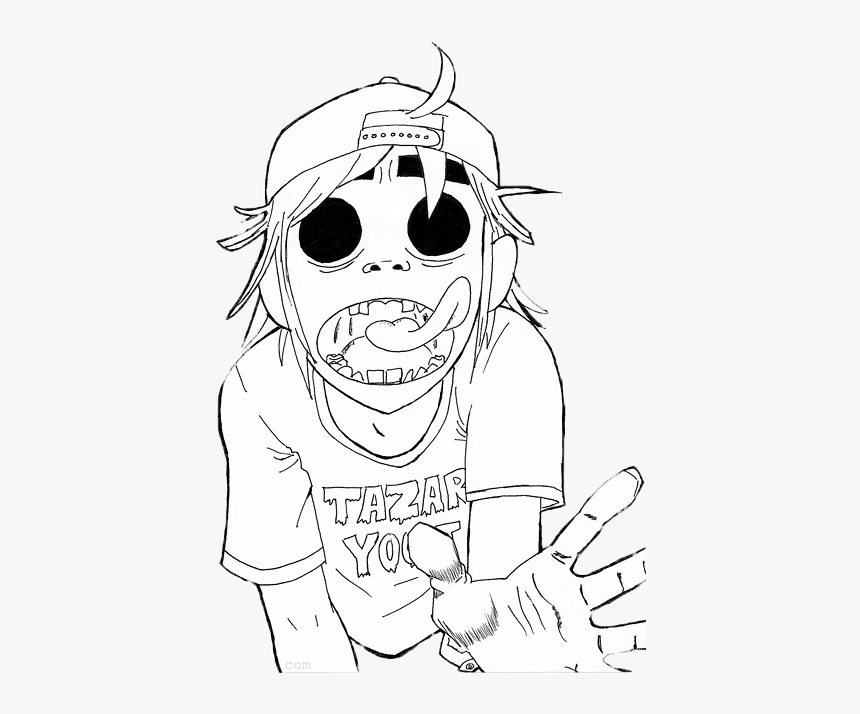 Music Is Life - Gorillaz Art Outline, HD Png Download, Free Download