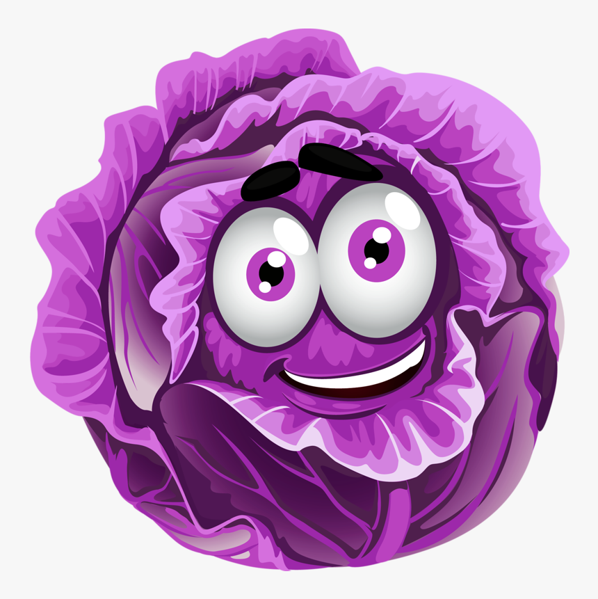 Lettuce Clipart Purple Cabbage - Purple Cabbage Clipart, HD Png Download, Free Download