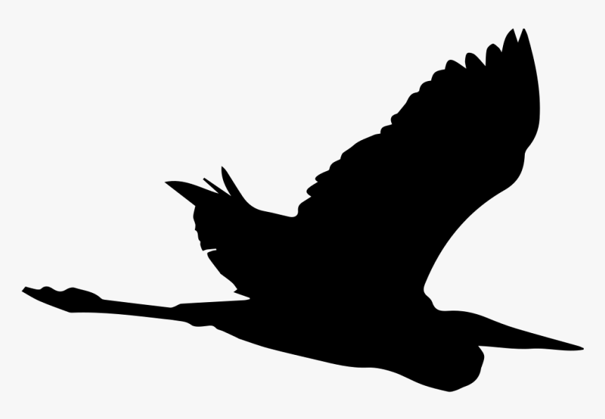 Crane Bird Great Blue Heron Silhouette - Heron Silhouette Png, Transparent Png, Free Download