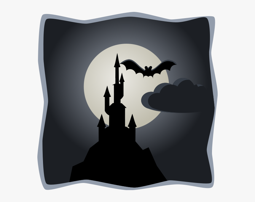 Free Vector Spooky Castle In Full Moon Clip Art - Spooky Clip Art, HD Png Download, Free Download