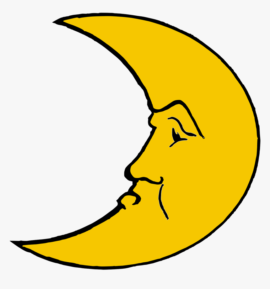 Crescent Moon Unhappy Free Picture - Luna Clipart, HD Png Download, Free Download
