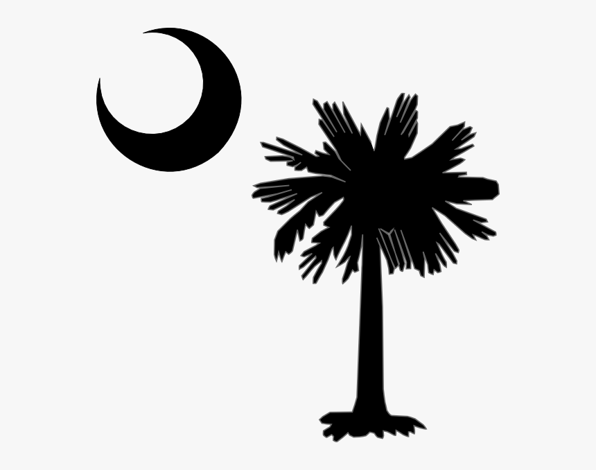 Clip Art Palm Tree With Half Moon Symbol - South Carolina Palm Tree Logo, HD Png Download, Free Download