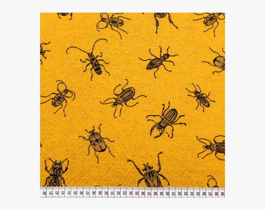 Cotton Jogging Fleece Printed Bugs Mustard - Insect, HD Png Download, Free Download