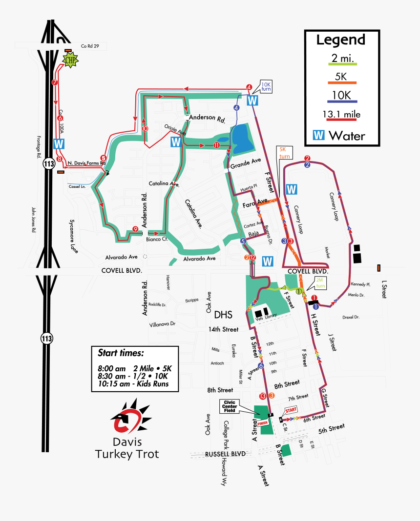 Course Map - Map - Tarentino Strong 5k Road Race Route, HD Png Download, Free Download