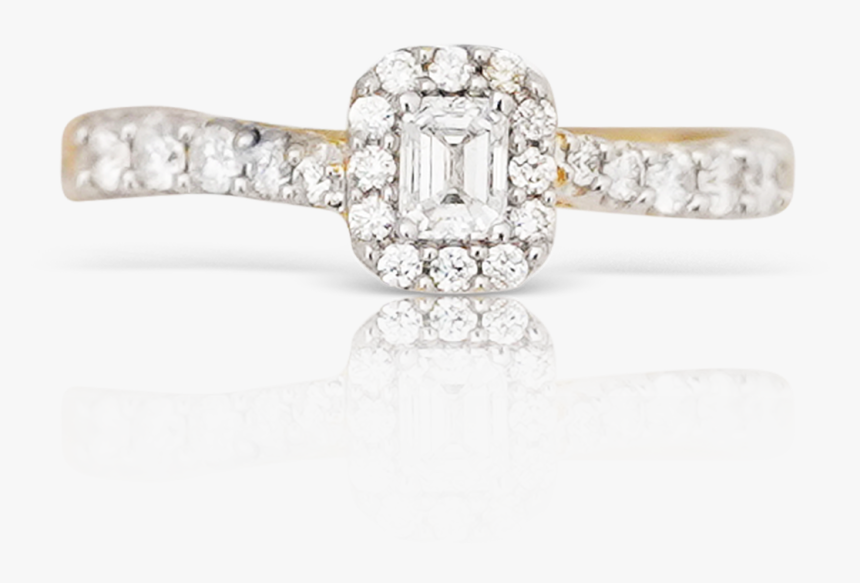 14k Yellow Gold Ladies Single Row Diamond Ring - Pre-engagement Ring, HD Png Download, Free Download