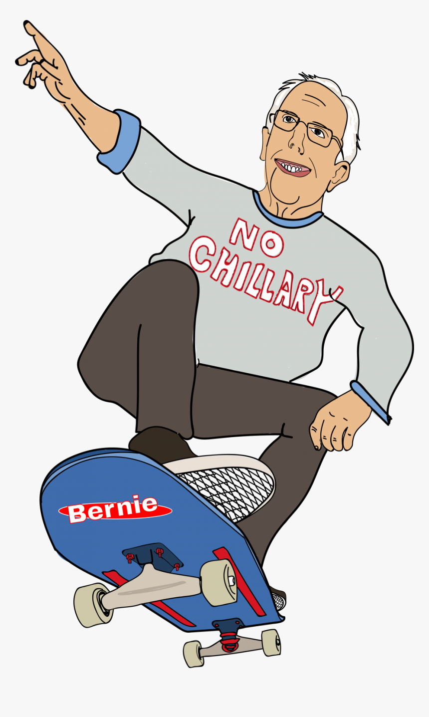 Bernie Sanders On Skateboard, HD Png Download, Free Download