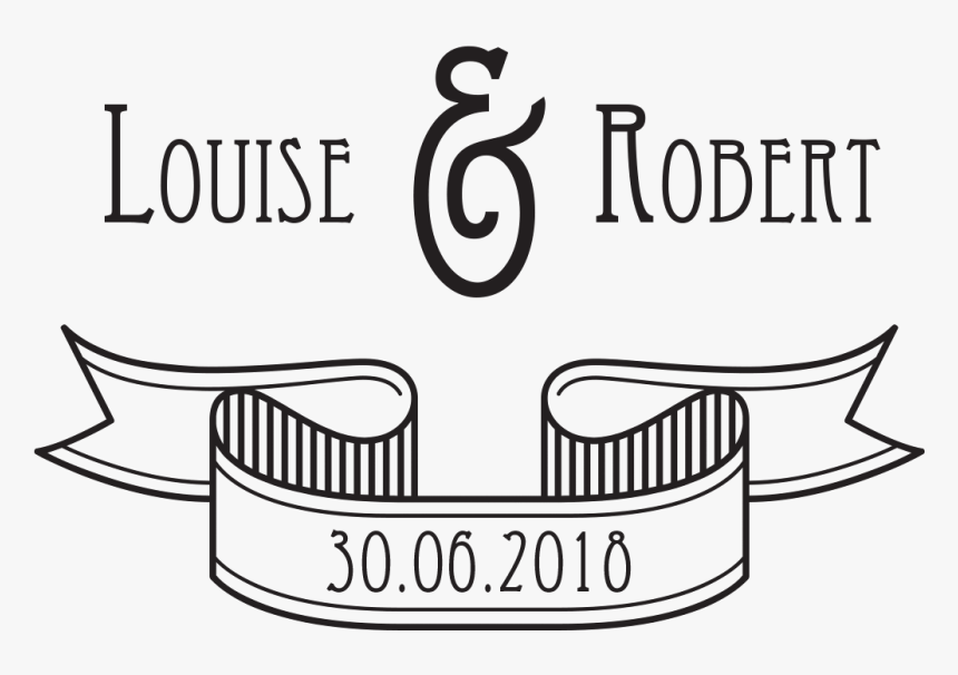 Retro Ribbon Names & Date Stamp, HD Png Download, Free Download