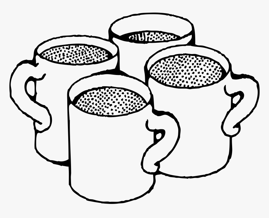 Coffee Mugs Clip Arts - Cups Black And White, HD Png Download, Free Download