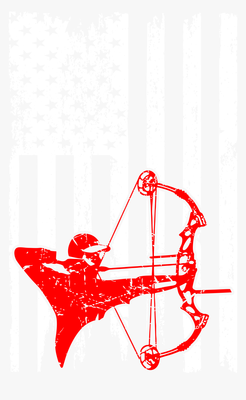 Bow Hunting Outdoors Usa Flag Pride Tshirt - Bow And Arrow, HD Png Download, Free Download