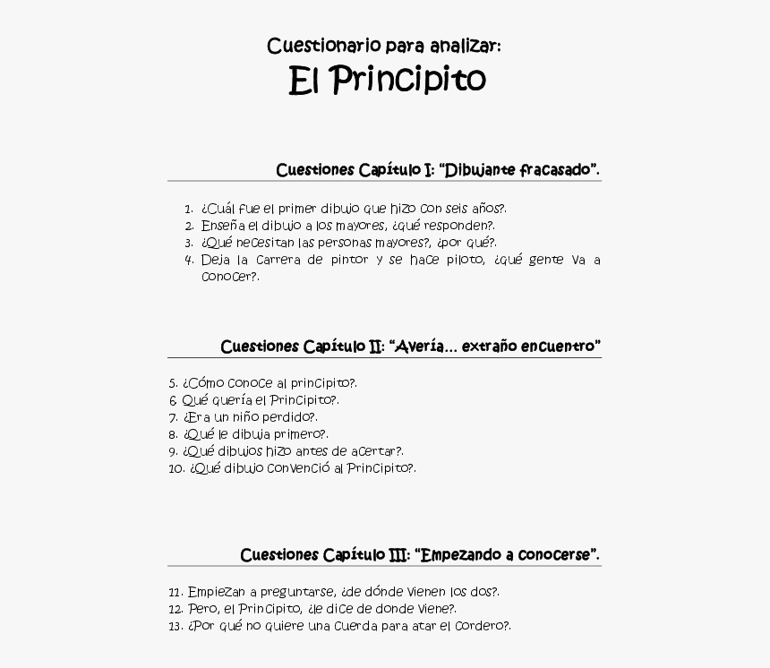 Principito Preguntas Y Respuestas, HD Png Download, Free Download