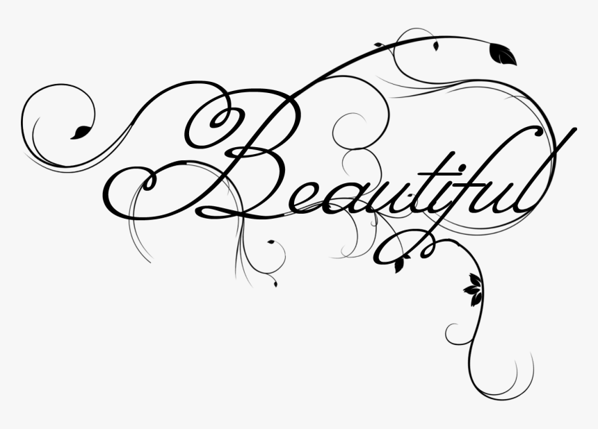 Clip Art The Word Beauty Viewing - Draw The Word Beautiful, HD Png Download, Free Download