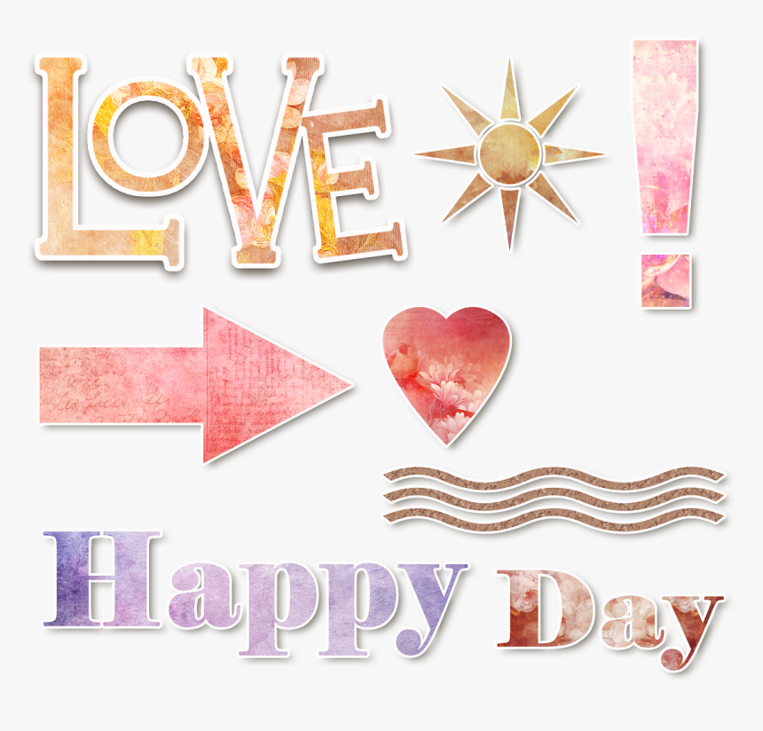 Words, Signs, Text, Elements, Scrap, Heart, Love, Happy - Heart, HD Png Download, Free Download