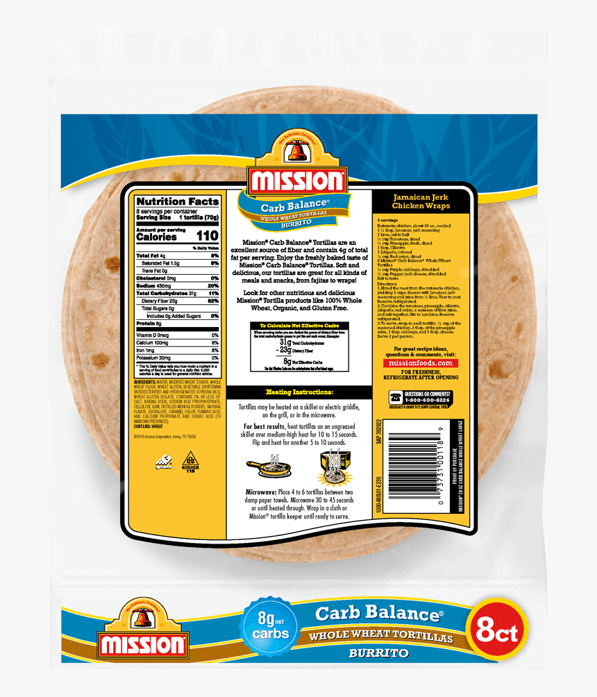Mission Carb Balance Tortillas Nutrition, HD Png Download, Free Download