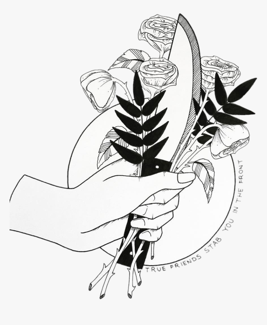 #tumblr #art #blackandwhite #arm #arms #knife #knifes - Transparent Tumblr Art Png, Png Download, Free Download