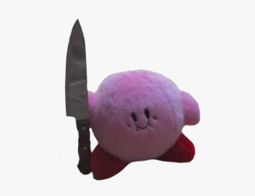 Stuffed Toy Pink Purple Plush - Kirby Holding A Knife, HD Png Download, Free Download