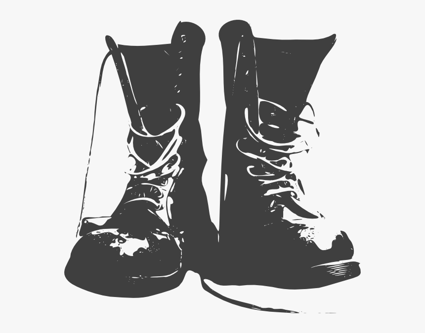 Black Boots Clip Art At Clker - Combat Boot Clipart Transparent, HD Png Download, Free Download