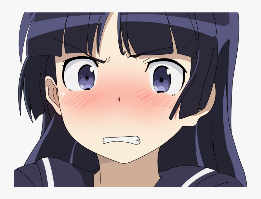 Angry Blushing Anime Face, HD Png Download, Free Download