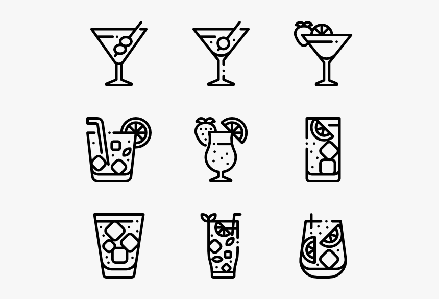 Cocktails Black And White Png, Transparent Png, Free Download