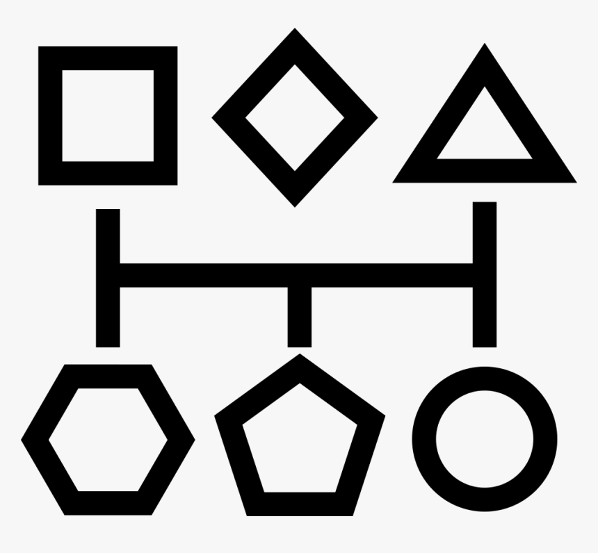 Geometrical Basic Shapes Outlines In A Graphic Connected - Scheme Icons, HD Png Download, Free Download