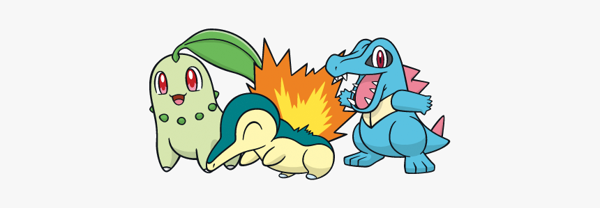 Generation Ii Starters - Starter Pokemon 2 Generation, HD Png Download, Free Download