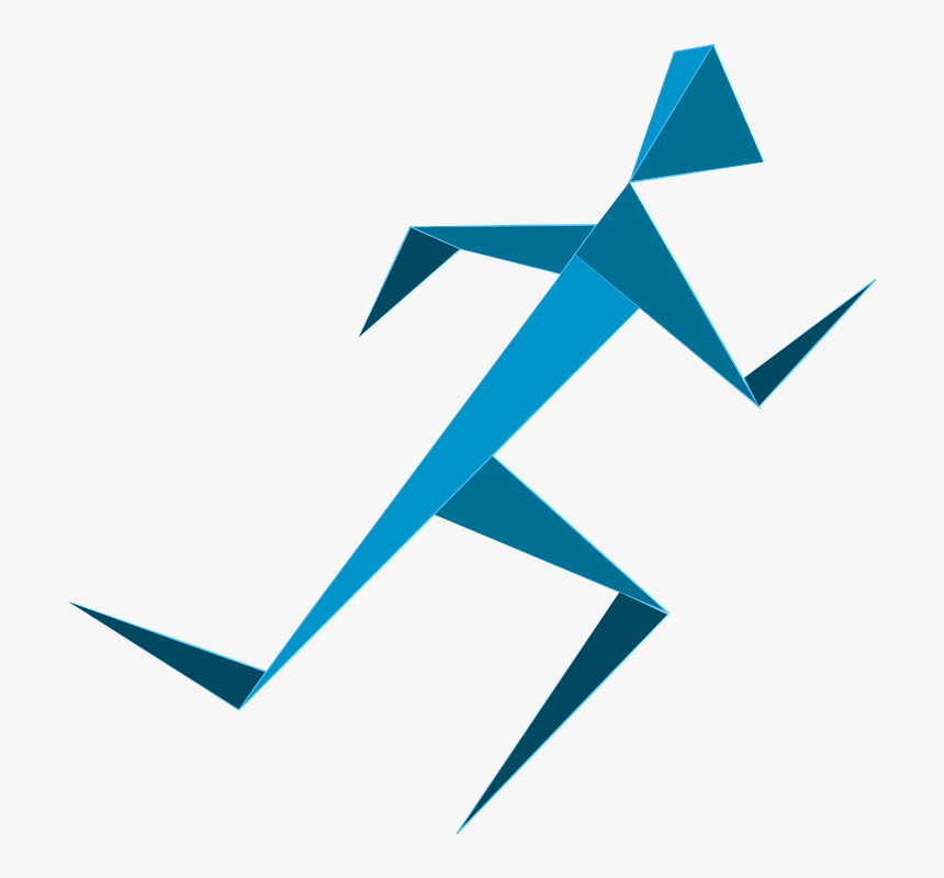 Running Man, Blue, Sport, Run, Athletic, Action - Running Man Art Png, Transparent Png, Free Download