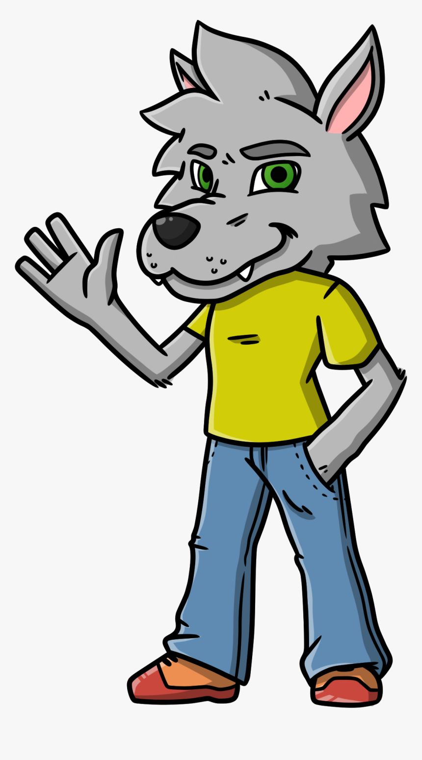 Transparent Wolf Mascot Clipart - Cartoon, HD Png Download, Free Download