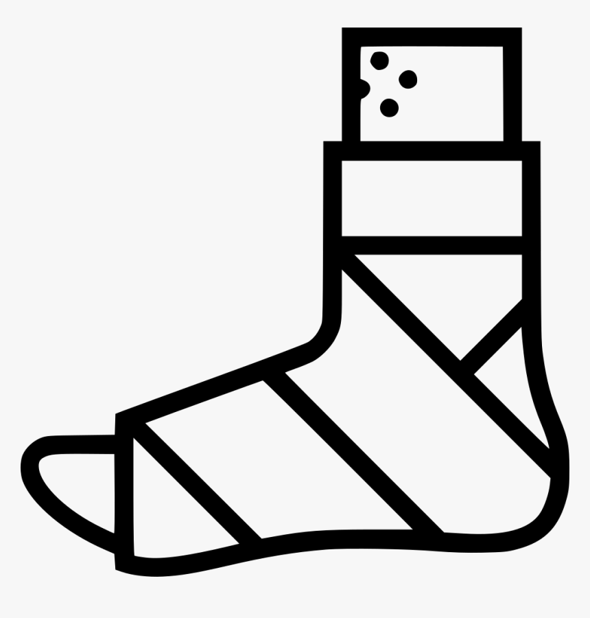 Bandaged Foot - Broken Leg Symbol, HD Png Download, Free Download