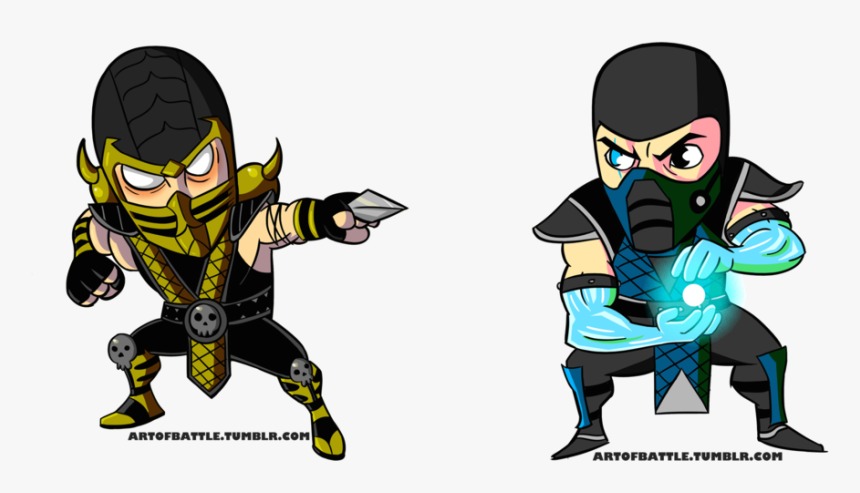 Scorpion And Sub Zero By Baronbattle On - Scorpion Vs Sub Zero Vs, HD Png Download, Free Download