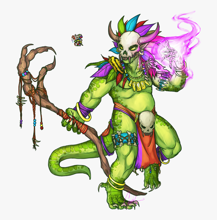 Transparent Cthulhu Clipart - Terraria Witch Doctor Fan Art, HD Png Download, Free Download