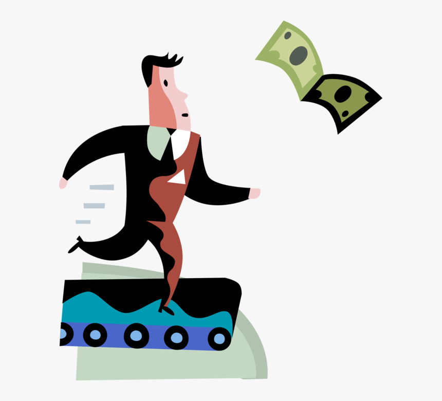 Vector Illustration Of Businessman Runs On Treadmill, HD Png Download, Free Download