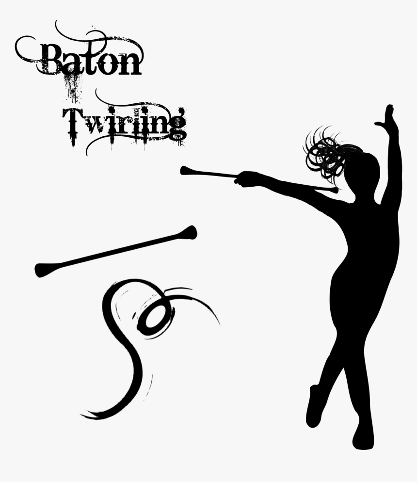 Baton Twirling Majorette Cheerleading Drum Major Clip - Baton Twirling Clipart, HD Png Download, Free Download