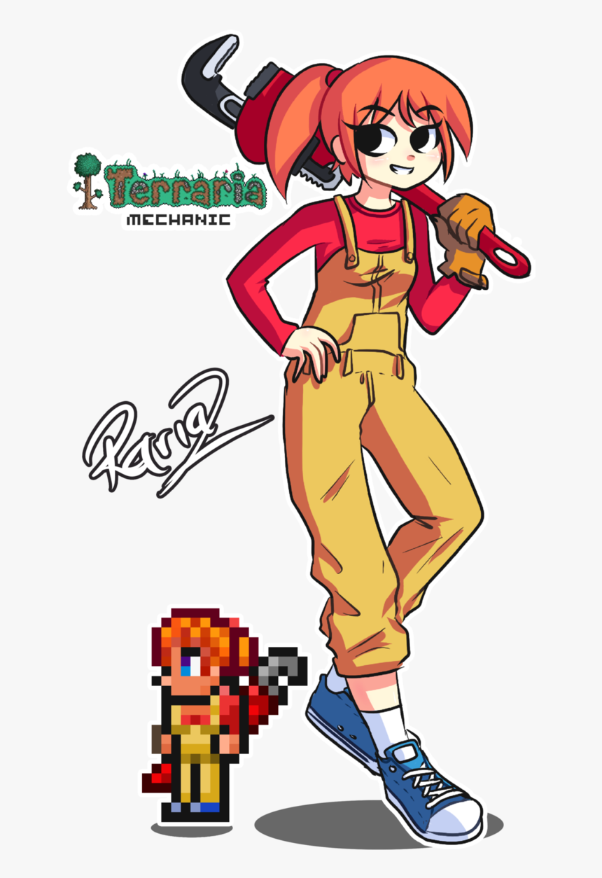 Whoever Is Making These Terraria Girls, You Are Awesome - Terraria Fan Art Mechanic, HD Png Download, Free Download