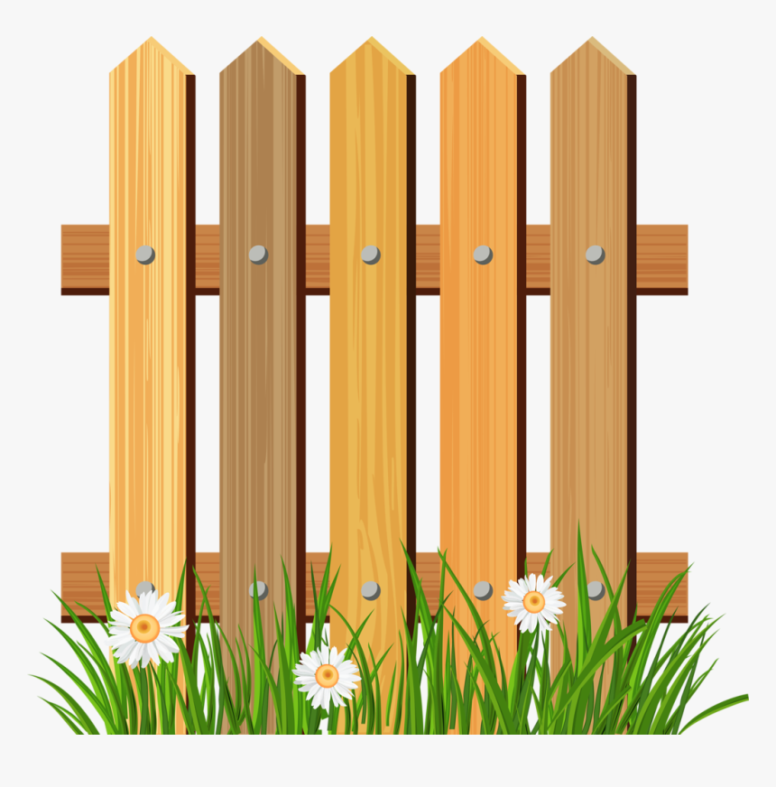 Background Grass And Fence Clipart - Wooden Fence Clipart Png, Transparent Png, Free Download