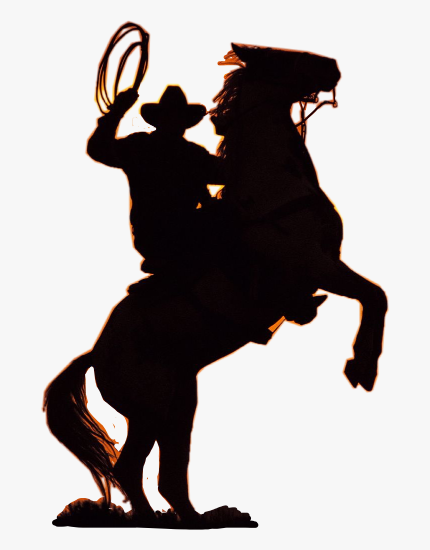 Cowboy On Horse Silhouette, HD Png Download, Free Download
