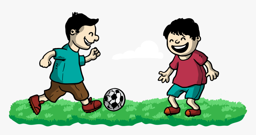 Football Clipart Transparent Background - Boys Playing Football Clipart, HD Png Download, Free Download