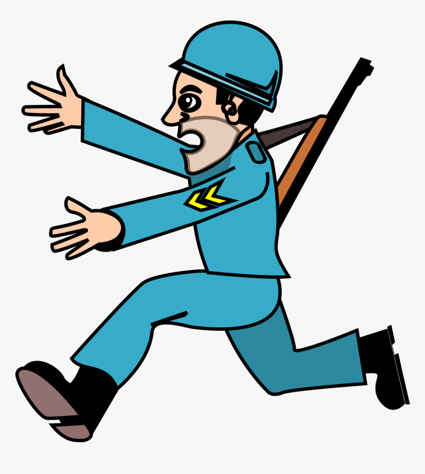 People Running Away Png - Scared Soldier Clipart, Transparent Png, Free Download